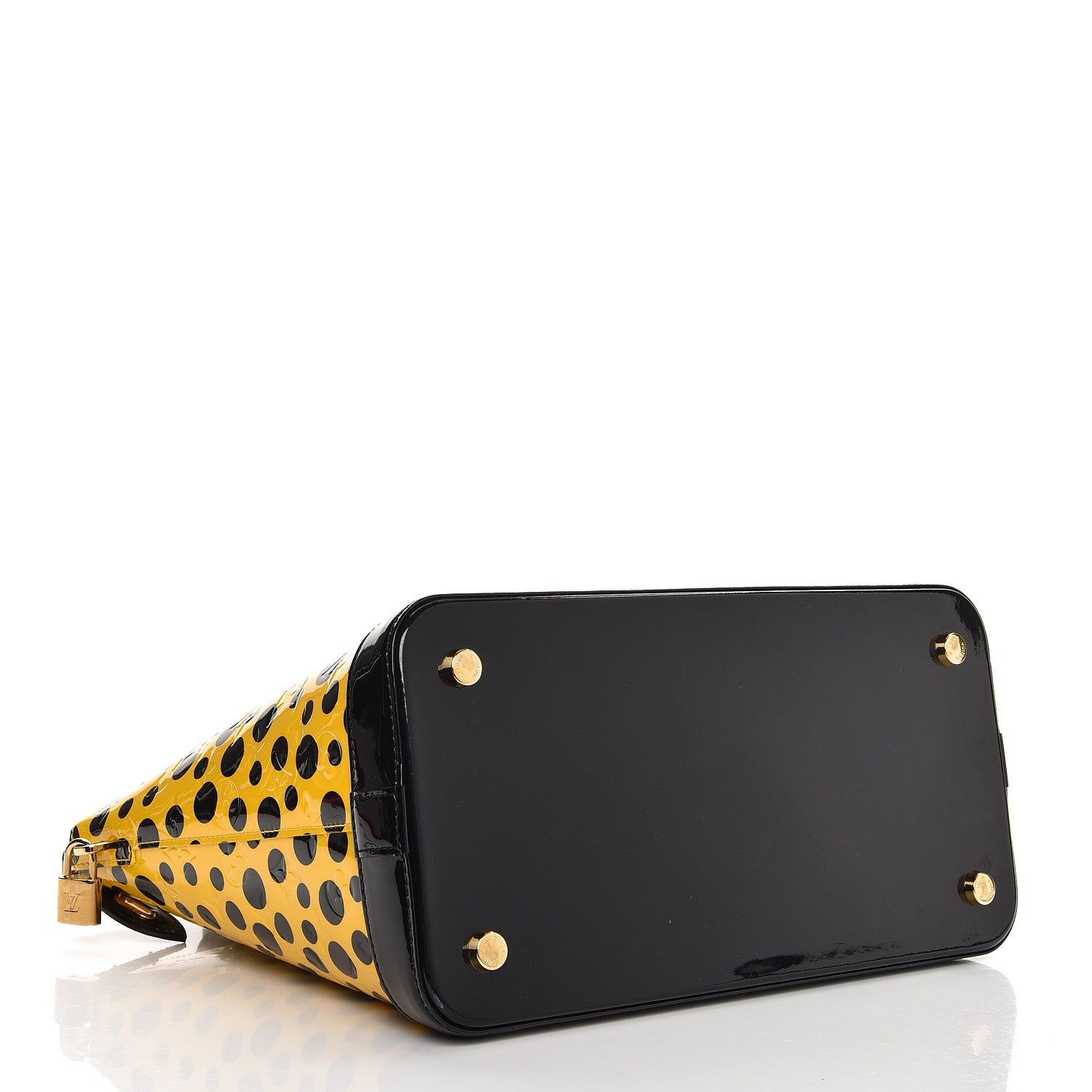 Louis Vuitton Vernis Kusama Infinity Dots Lockit MM Yellow 4 of 10
