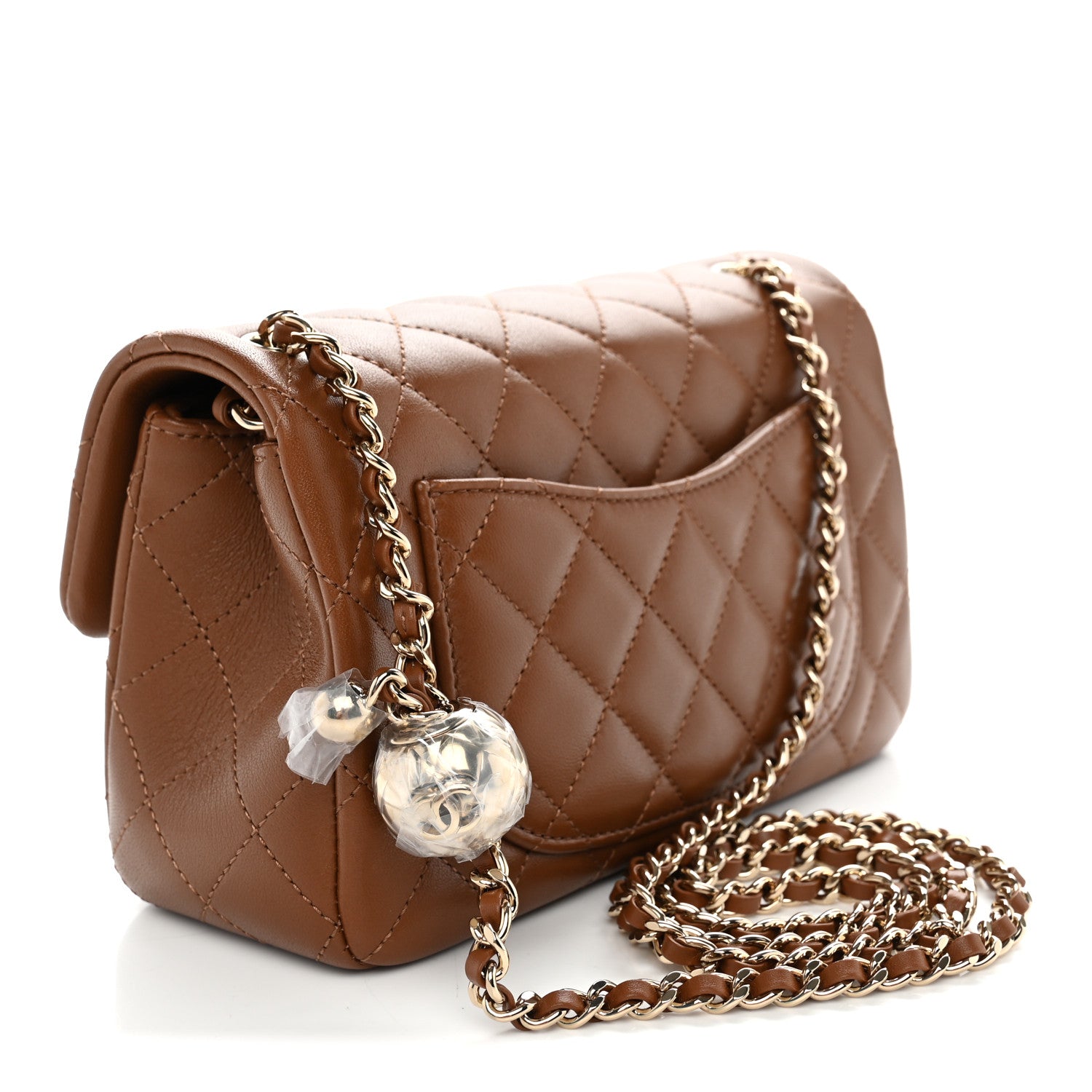 Chanel Lambskin Quilted Mini Rectangular Pearl Crush Flap Brown 3 of 10