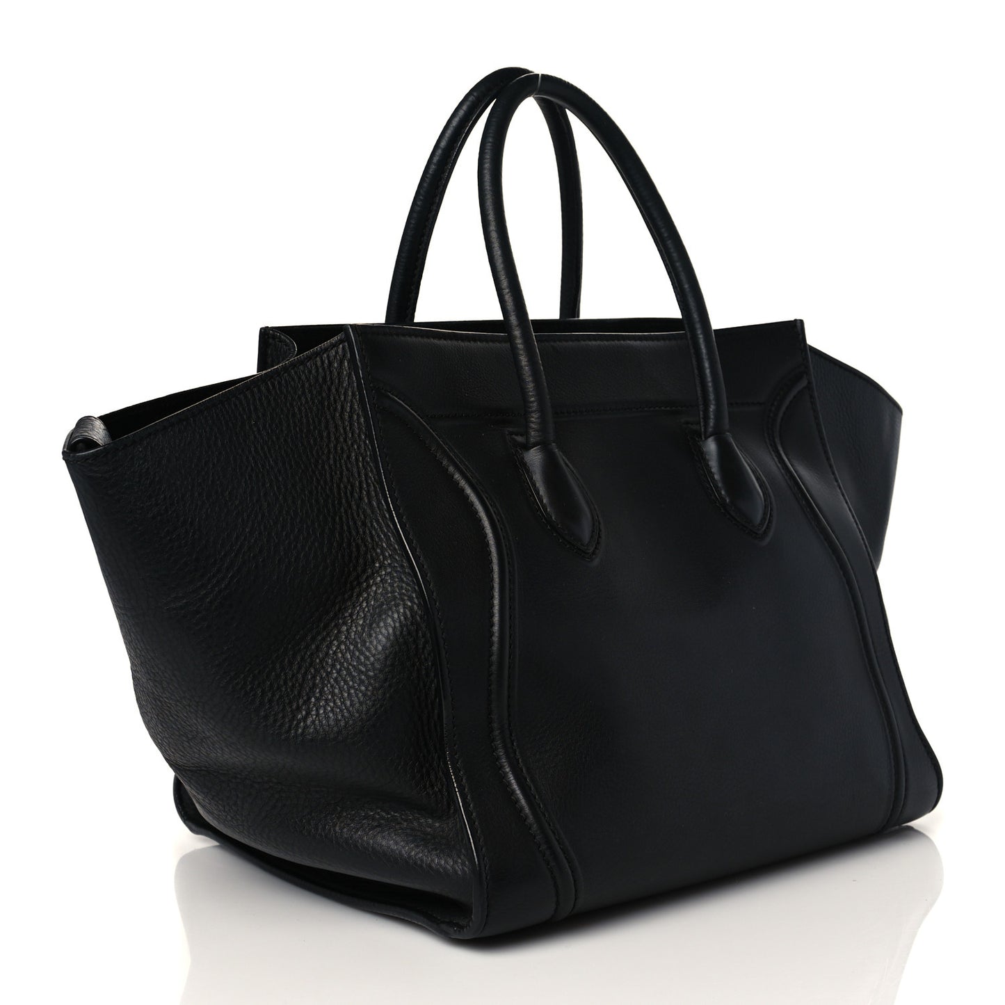 Grained Calfskin Medium Phantom Luggage Black