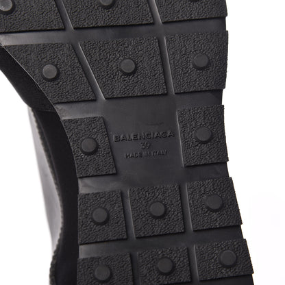 Balenciaga Mesh Calfskin Neoprene Suede Womens Race Runner Sneakers 39 Black 6 of 7