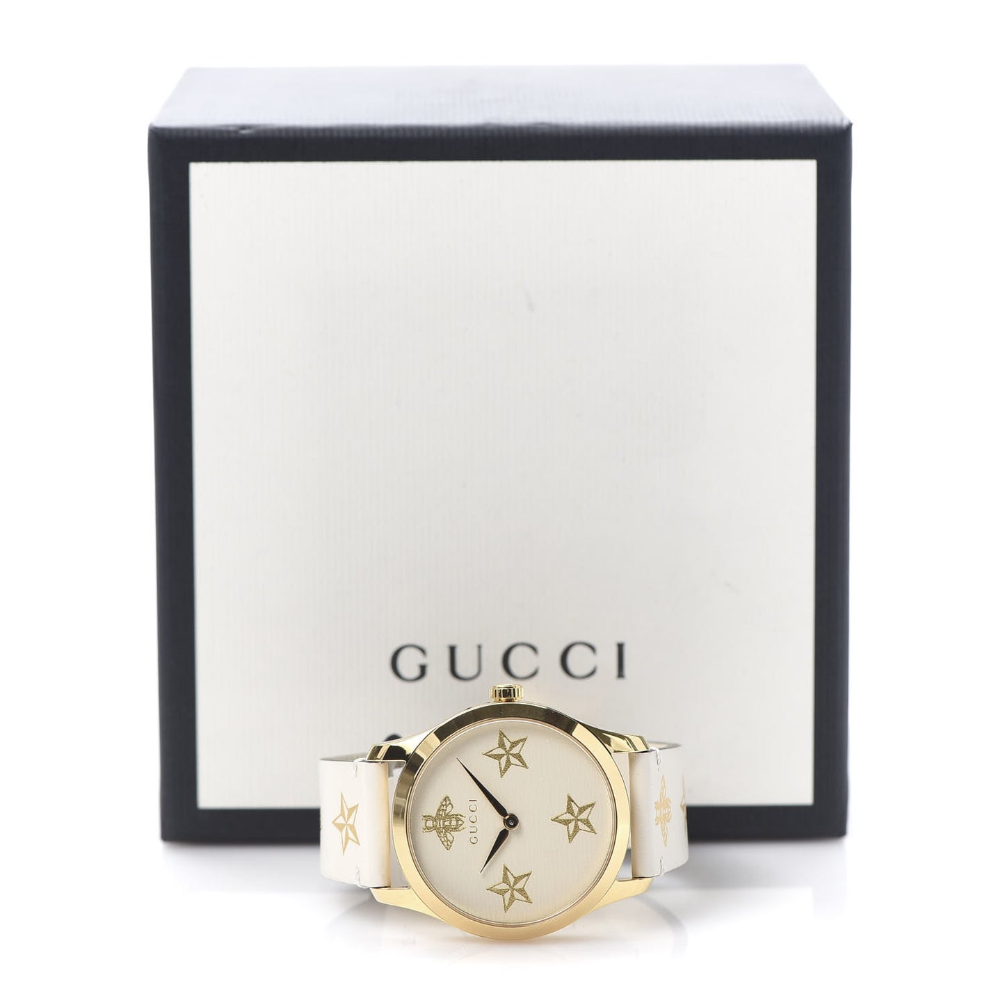 Stainless Steel Calfskin 38mm G-Timeless Bee Star Quartz Watch White