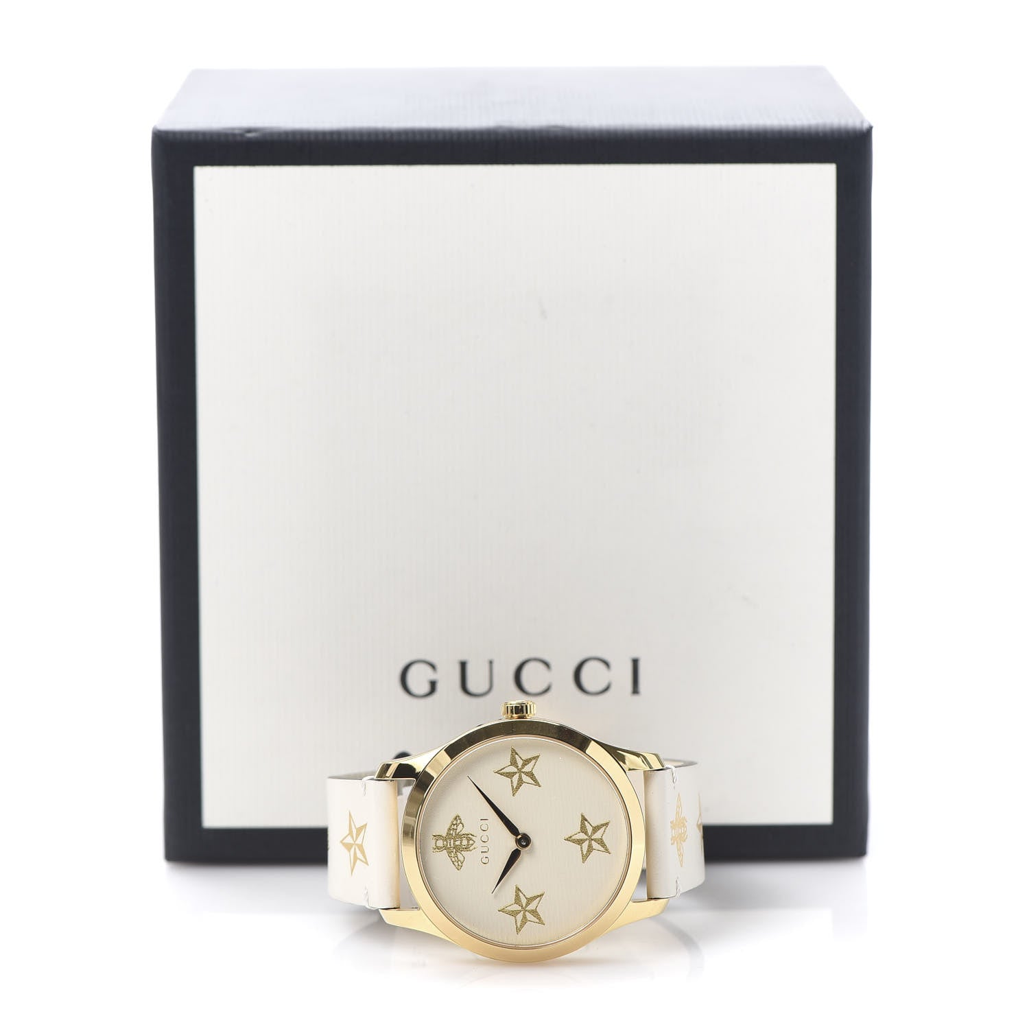 Gucci Stainless Steel Calfskin 38mm G-Timeless Bee Star Quartz Watch White 6 of 6