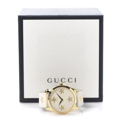 Gucci Stainless Steel Calfskin 38mm G-Timeless Bee Star Quartz Watch White 6 of 6