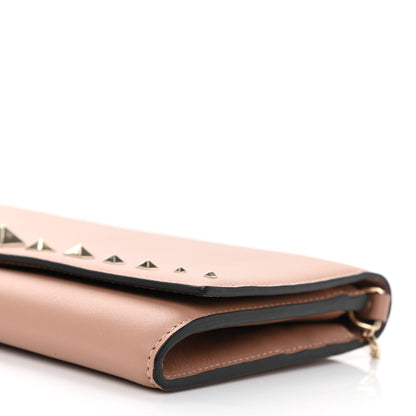 Valentino Garavani Vitello Rockstud Crossbody Wallet On Chain Skin Sorbet 10 of 10