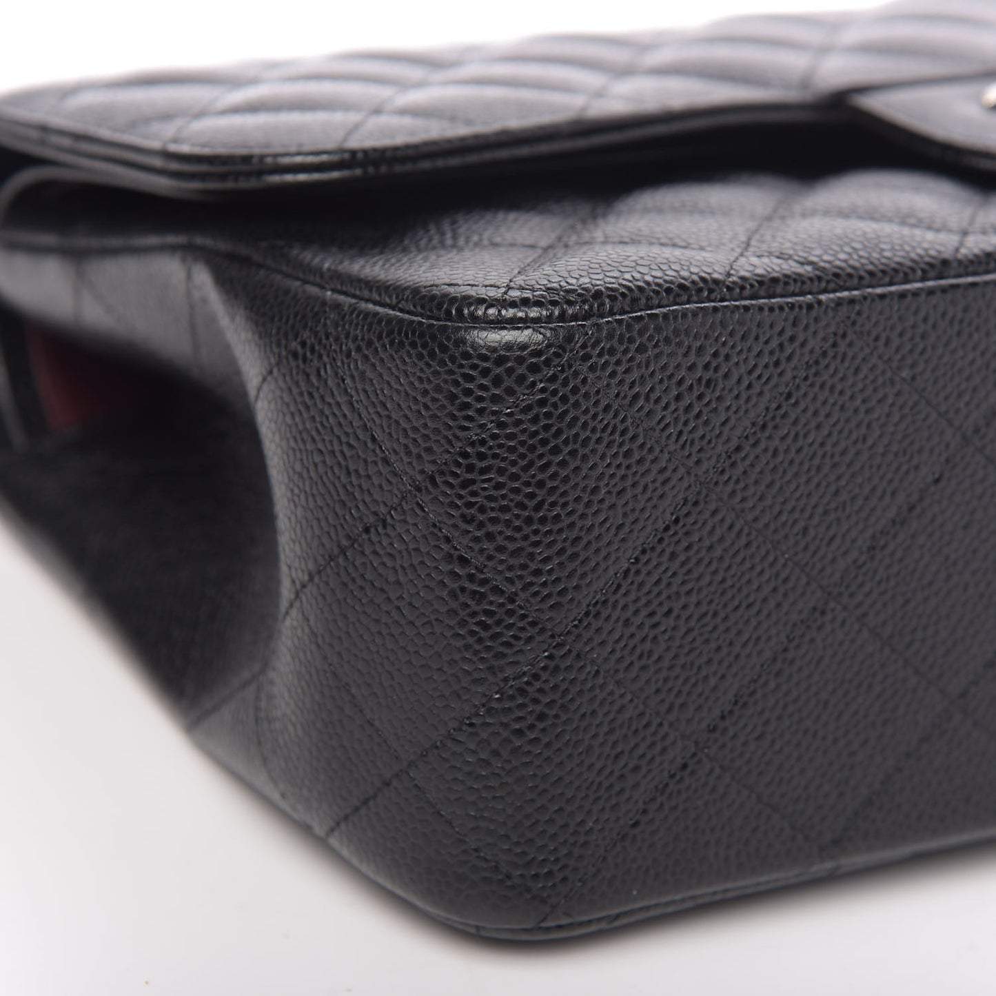 Caviar Quilted Jumbo Double Flap Black