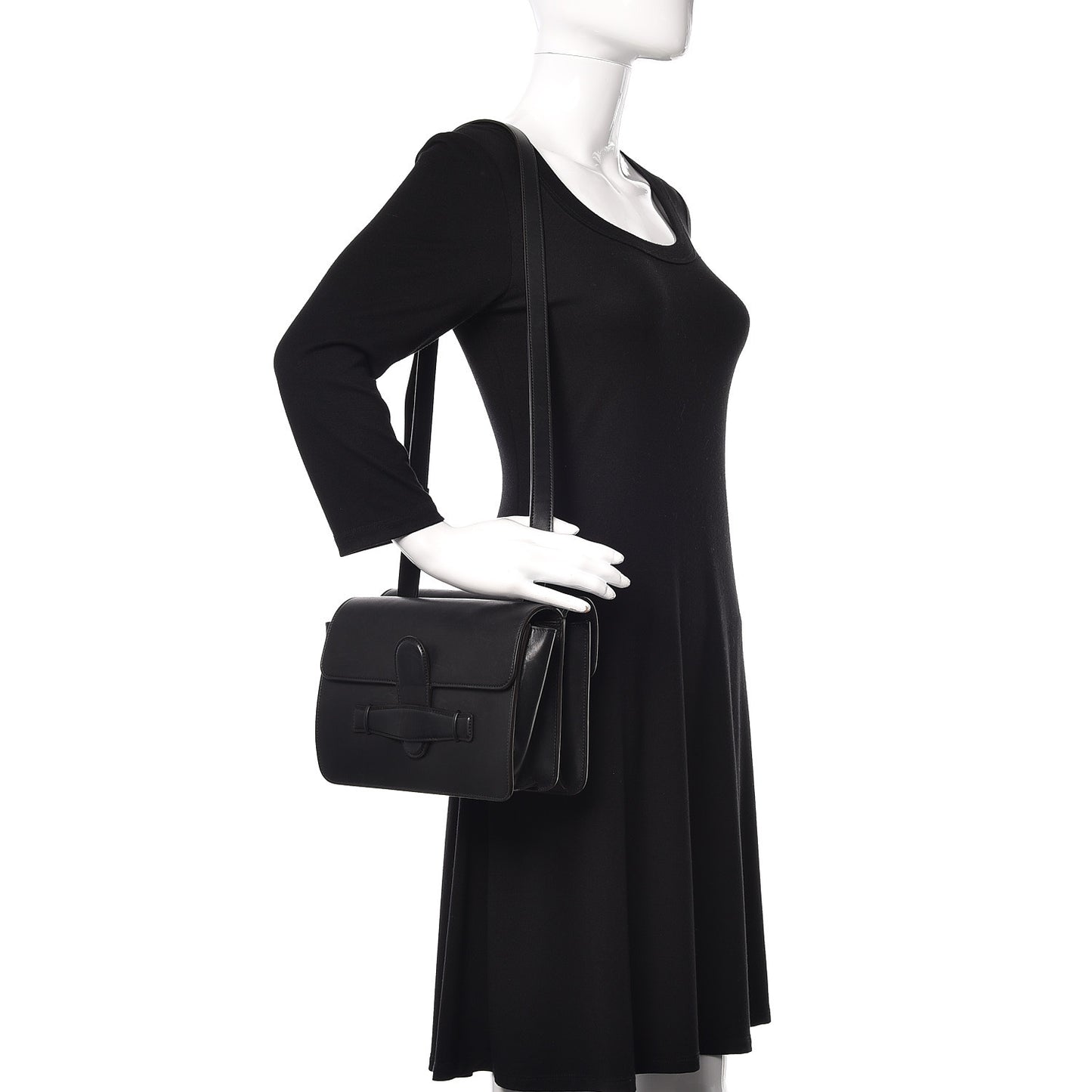 Natural Calfskin Medium Symmetrical Bag Black