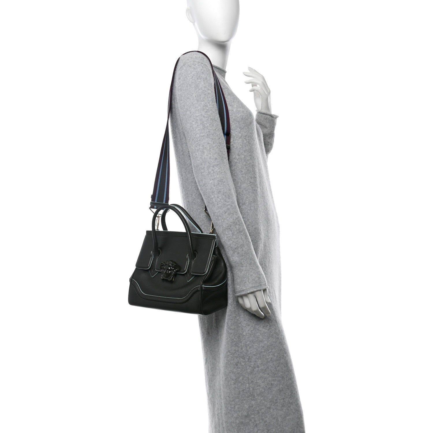 Versace Calfskin Medium Palazzo Empire Bag Army 2 of 20