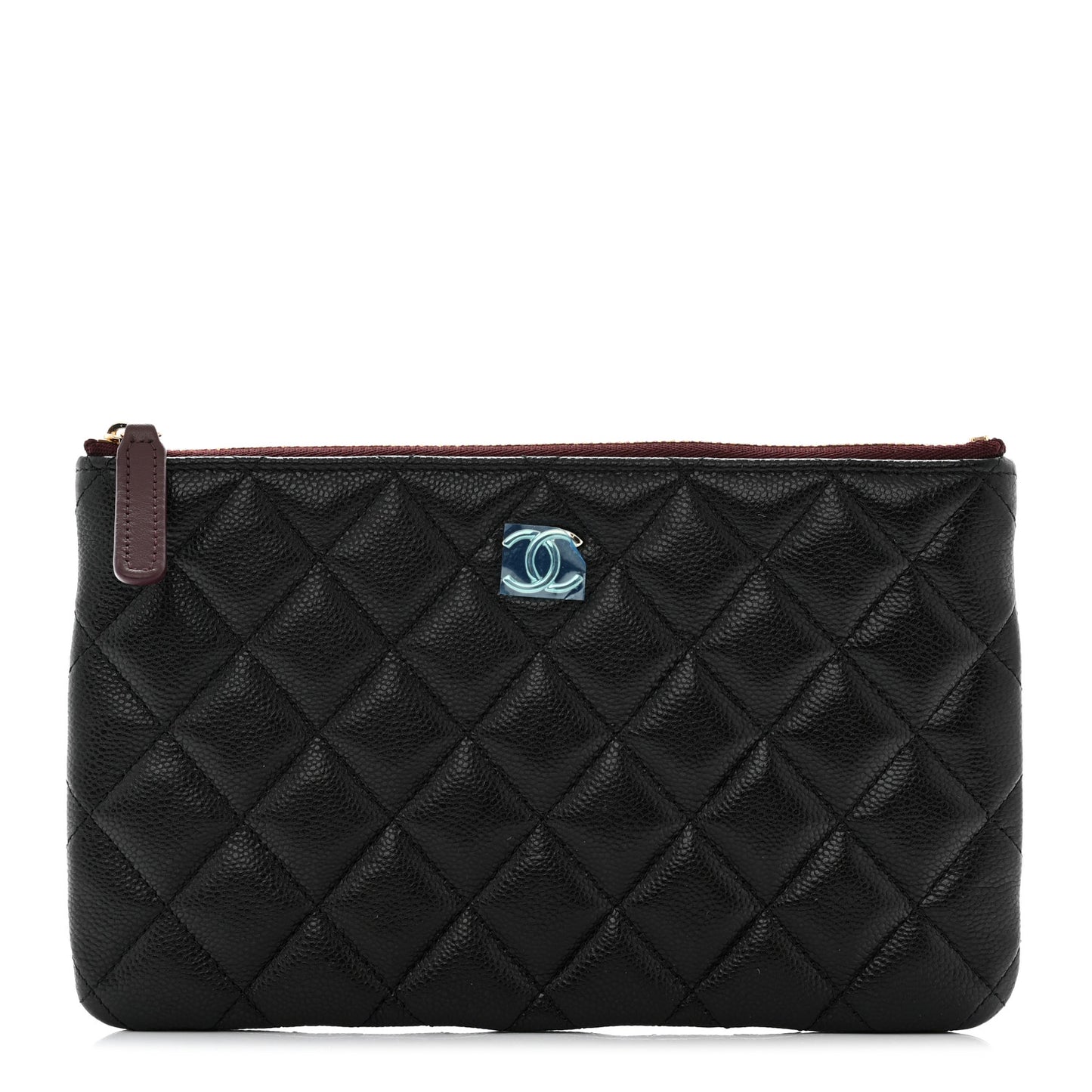Caviar Quilted Cosmetic Case Black