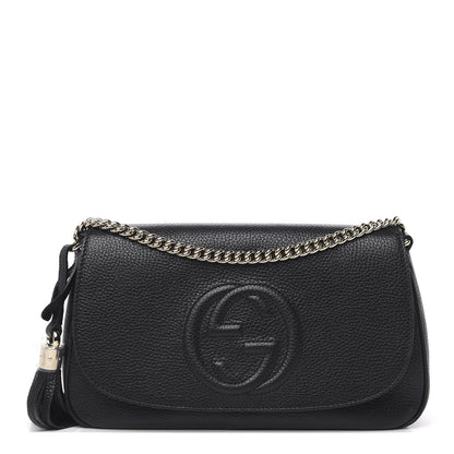 Gucci Pebbled Calfskin Medium Soho Flap Crossbody Black 1 of 10