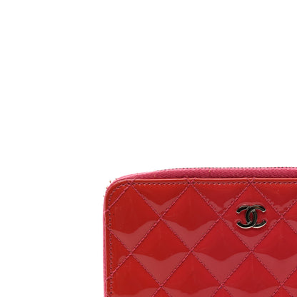 Chanel Patent Quilted Small Zip Around Wallet Pink 9 of 9