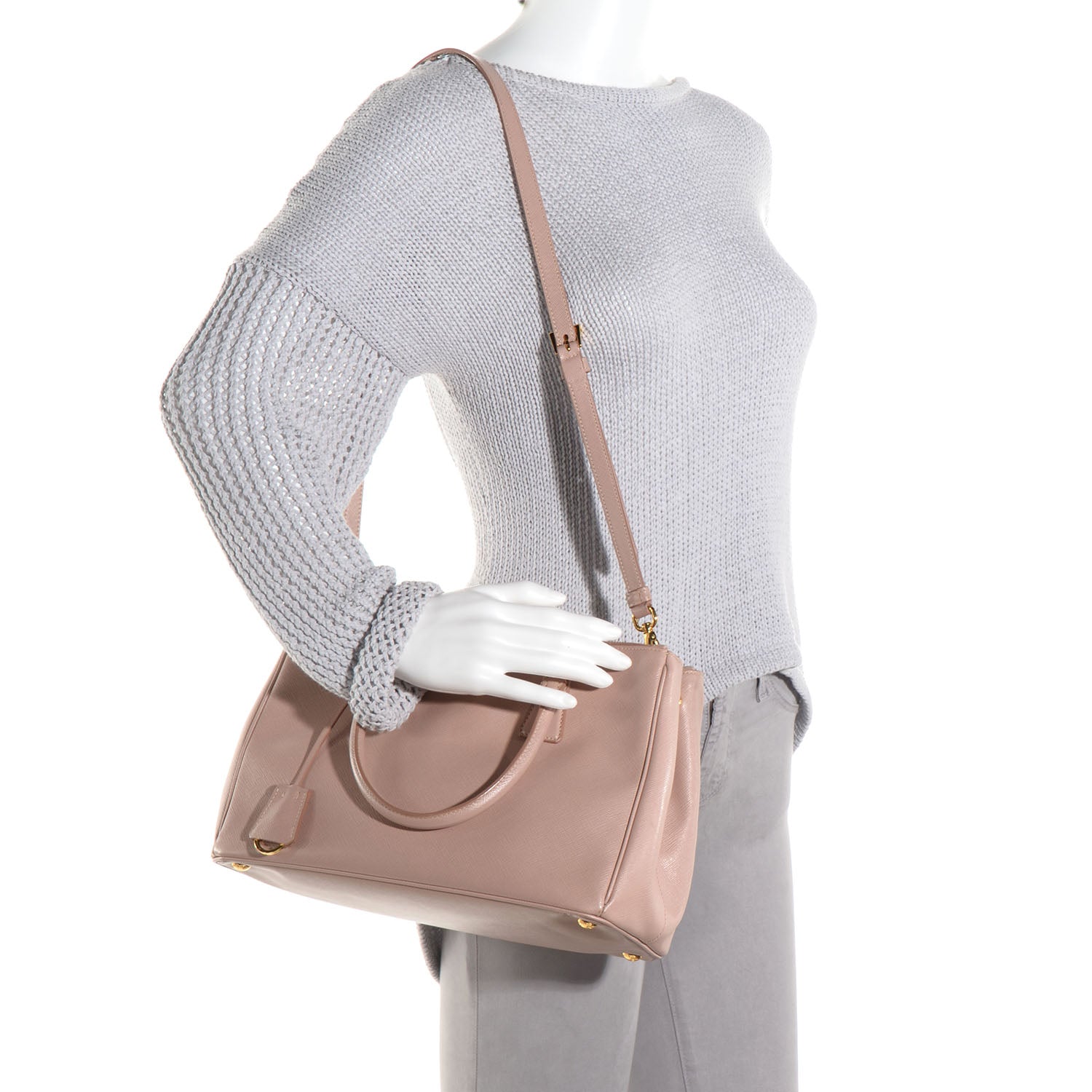 Prada Saffiano Lux Small Double Zip Tote Cammeo 2 of 10
