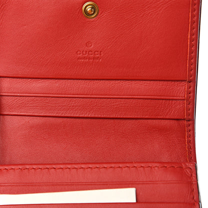 Gucci Calfskin Queen Margaret Card Case Wallet Blue Agata Hibiscus Red Mystic White 7 of 8