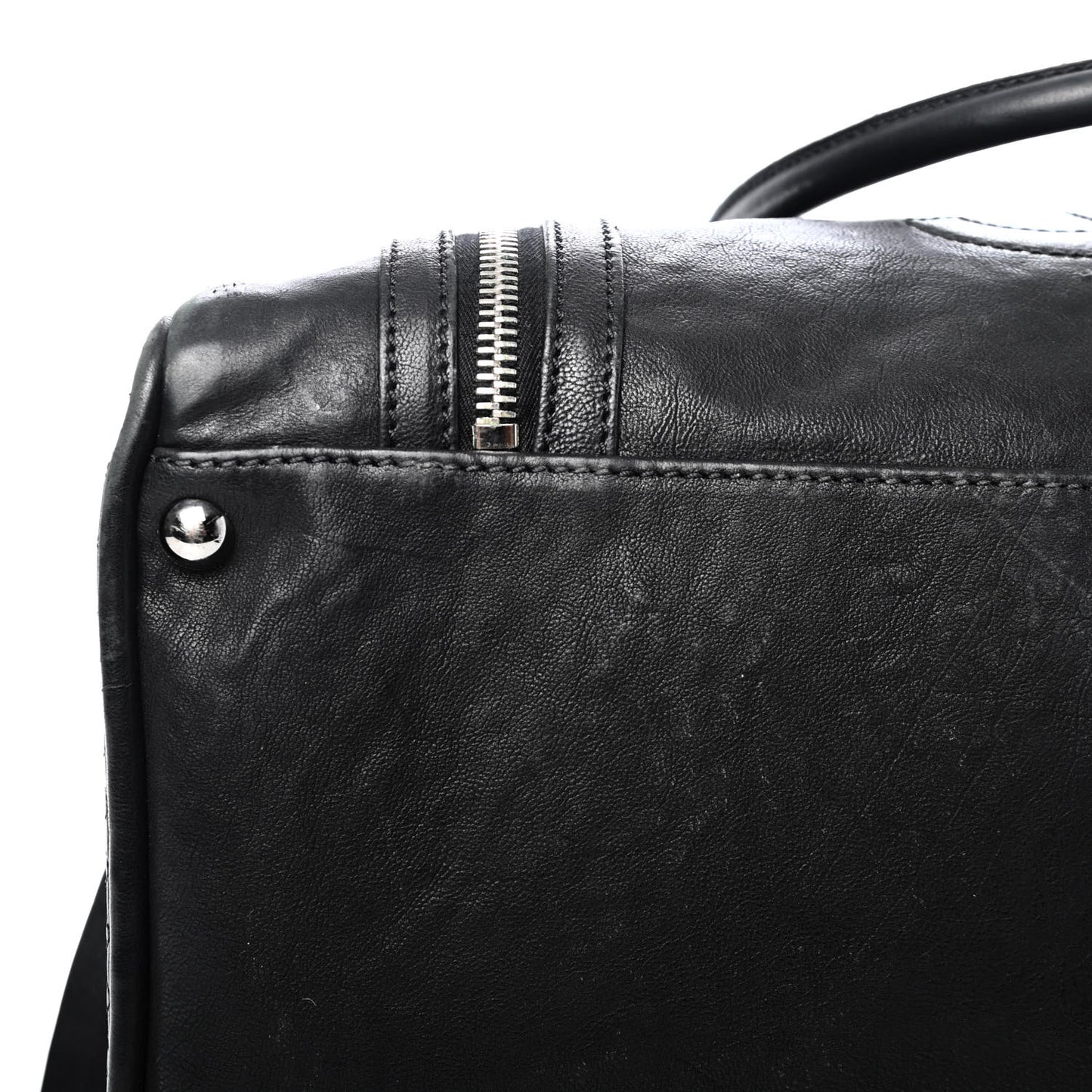 Calfskin Large Bowler Black