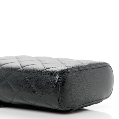 Chanel Caviar Quilted Phone Holder With Chain Black 9 of 10
