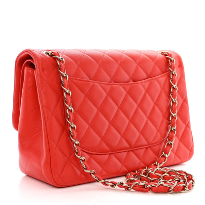 Chanel Caviar Quilted Jumbo Double Flap Red 3 of 10