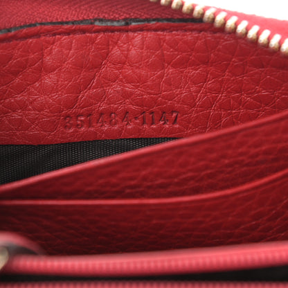 Gucci Pebbled Calfskin Soho Compact Disco Zip Around Wallet Hibiscus Red 7 of 13