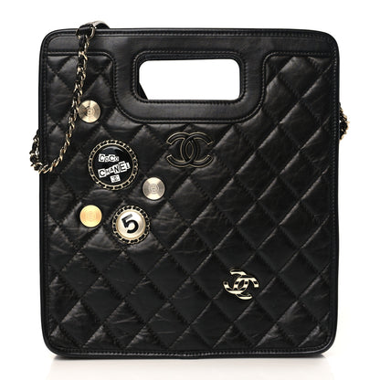 Chanel Aged Calfskin Small Charms Shopping Bag Black 1 of 8