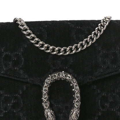 Gucci Velvet GG Monogram Mini Dionysus Chain Wallet Black Diamond 8 of 12