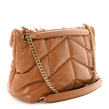 Saint Laurent Lambskin Quilted Toy Loulou Puffer Monogram Chain Satchel Dark Cork 3 of 9