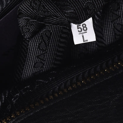 Prada Vitello Daino Side Pocket Shoulder Bag Black 8 of 11