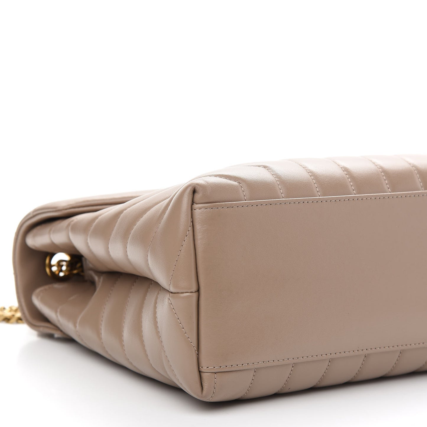 Calfskin Y Quilted Monogram Medium Loulou Chain Satchel Dusty Grey