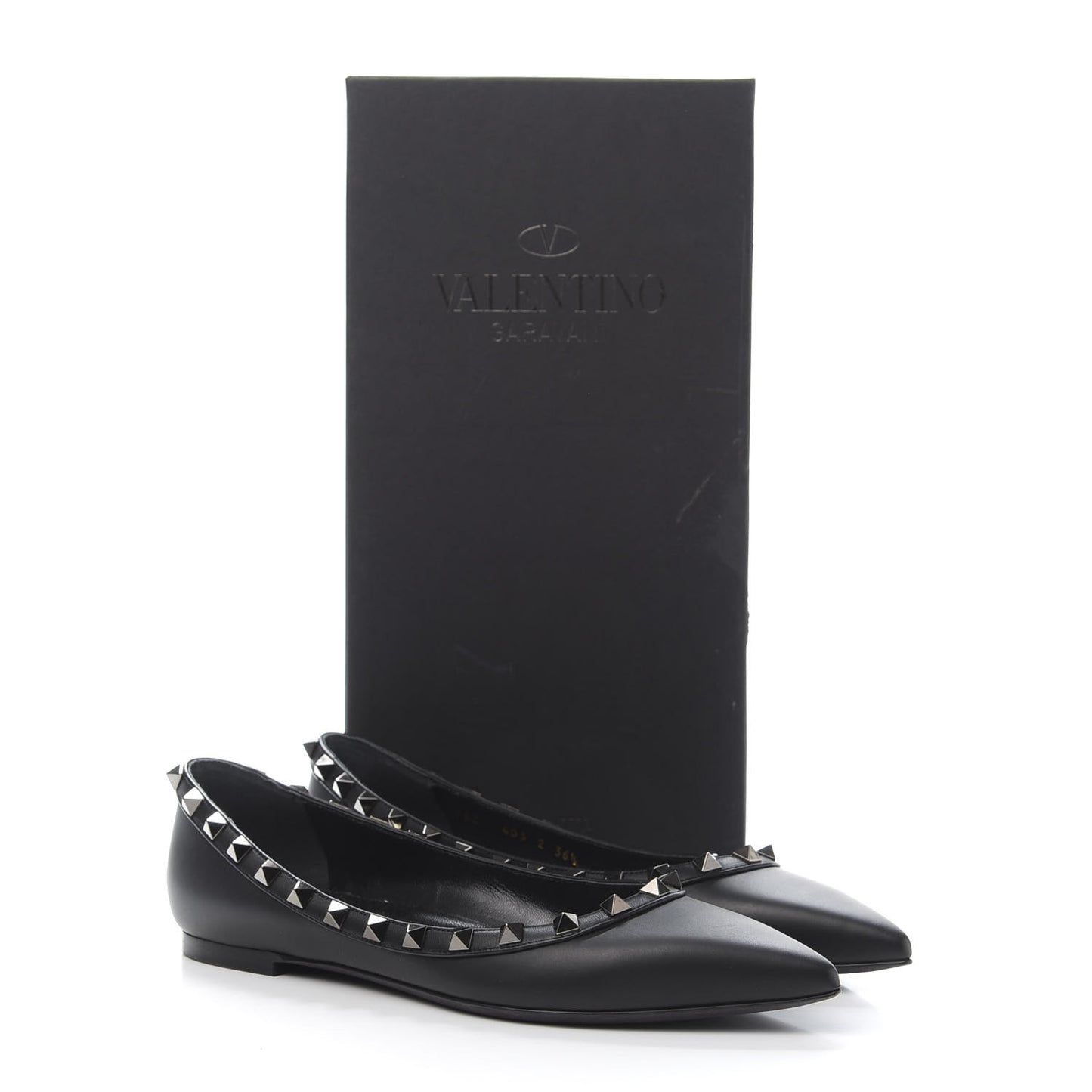 Nappa Rockstud Ballerina Flats 36.5 Black
