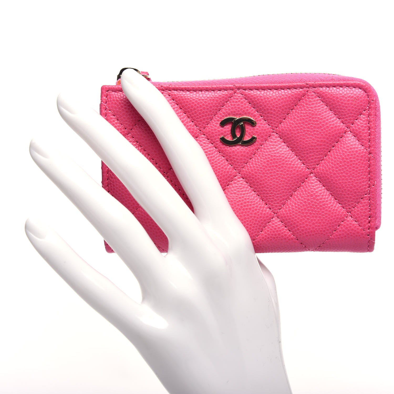 Chanel Caviar Quilted Key Holder Case Pink 2 of 8
