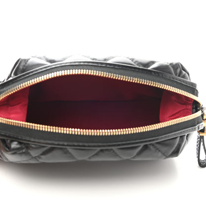 Chanel Aged Calfskin Quilted Gabrielle Cosmetic Case Black 5 of 7