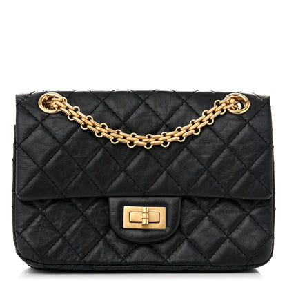 Chanel Aged Calfskin Quilted 2.55 Reissue Mini Flap Black 1 of 12