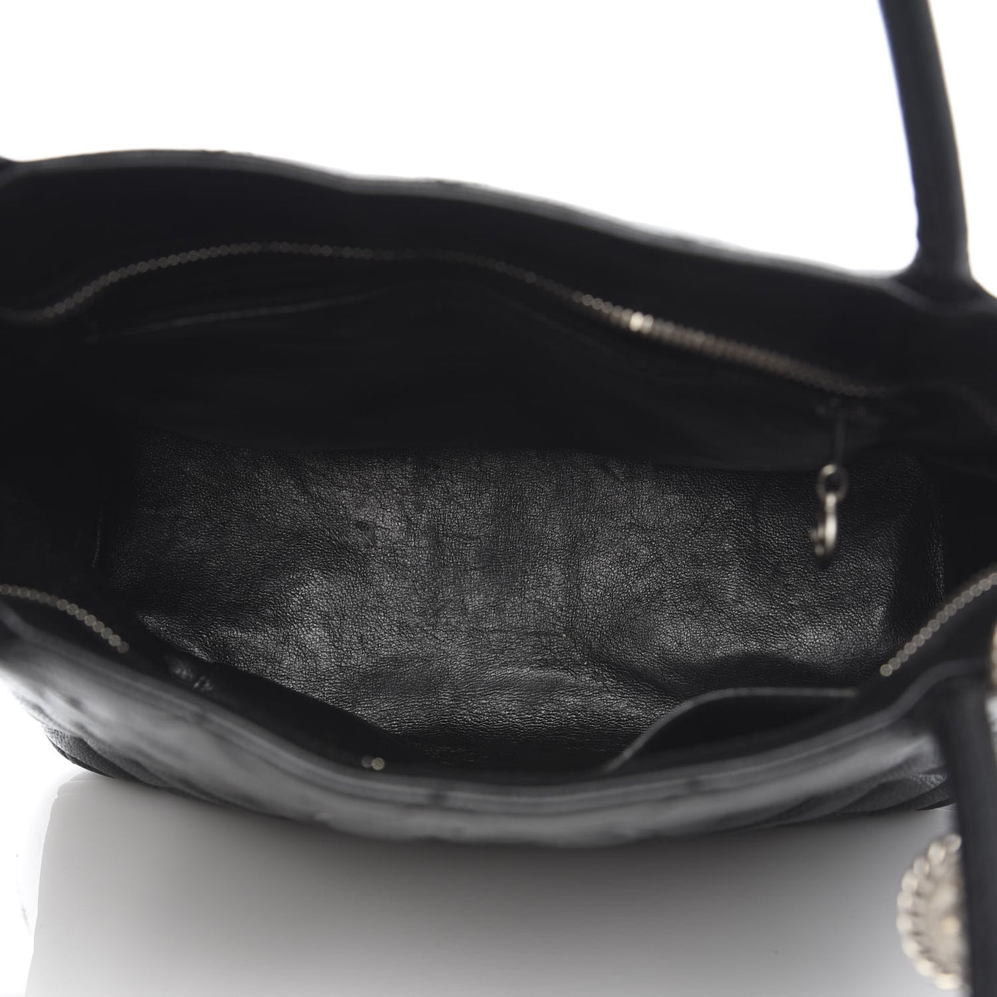 Caviar Quilted Medallion Tote Black