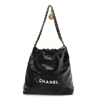 Chanel Shiny Calfskin Quilted Small Chanel 22 Black 1 of 11