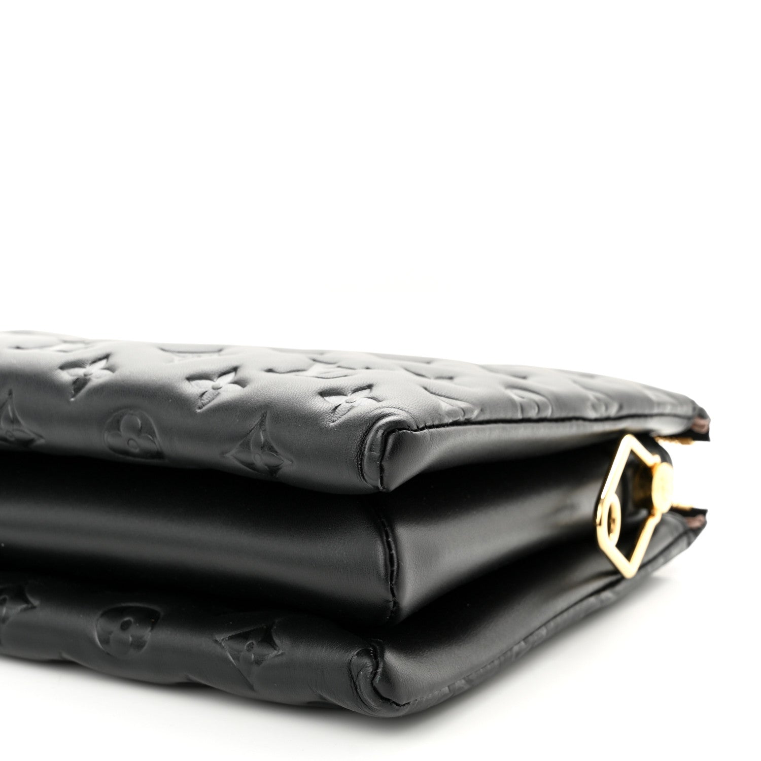 Louis Vuitton Lambskin Embossed Monogram Coussin PM Black 9 of 10