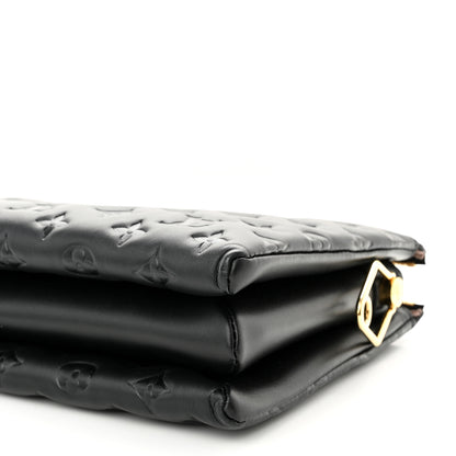 Louis Vuitton Lambskin Embossed Monogram Coussin PM Black 9 of 10