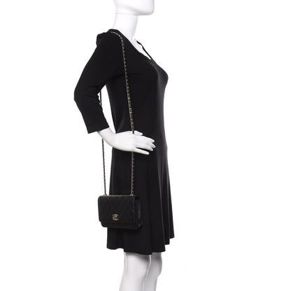 Chanel Lambskin Quilted Trendy CC Wallet On Chain WOC Black 2 of 14