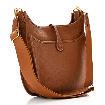 Hermes Taurillon Clemence Evelyne III PM Gold 3 of 12