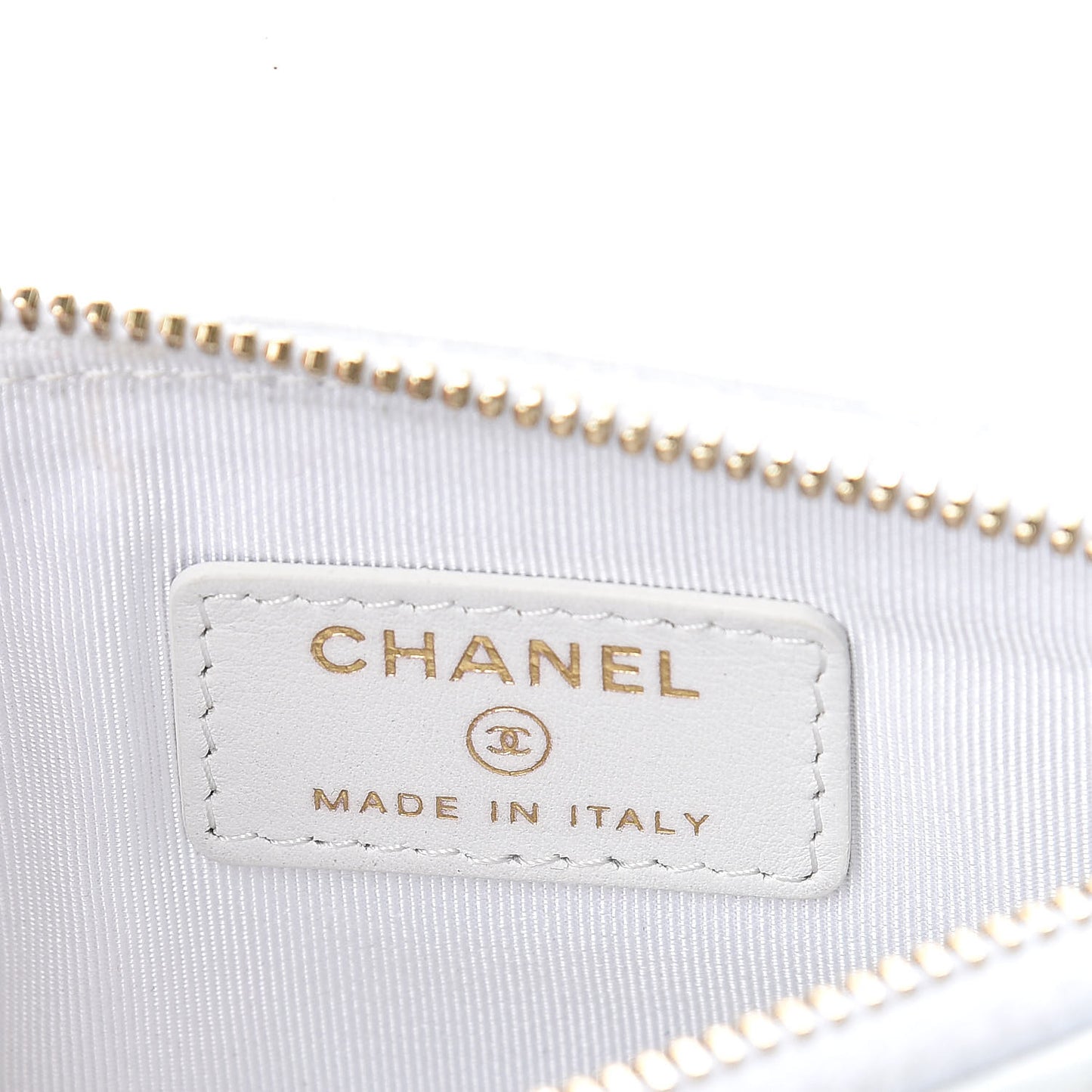 Calfskin Crocodile Embossed Cocodile Cosmetic Case White Gold