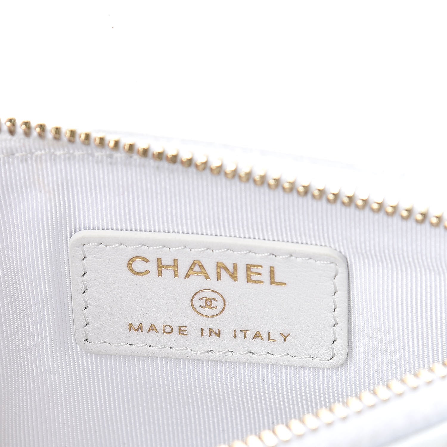 Chanel Calfskin Crocodile Embossed Cocodile Cosmetic Case White Gold 6 of 8