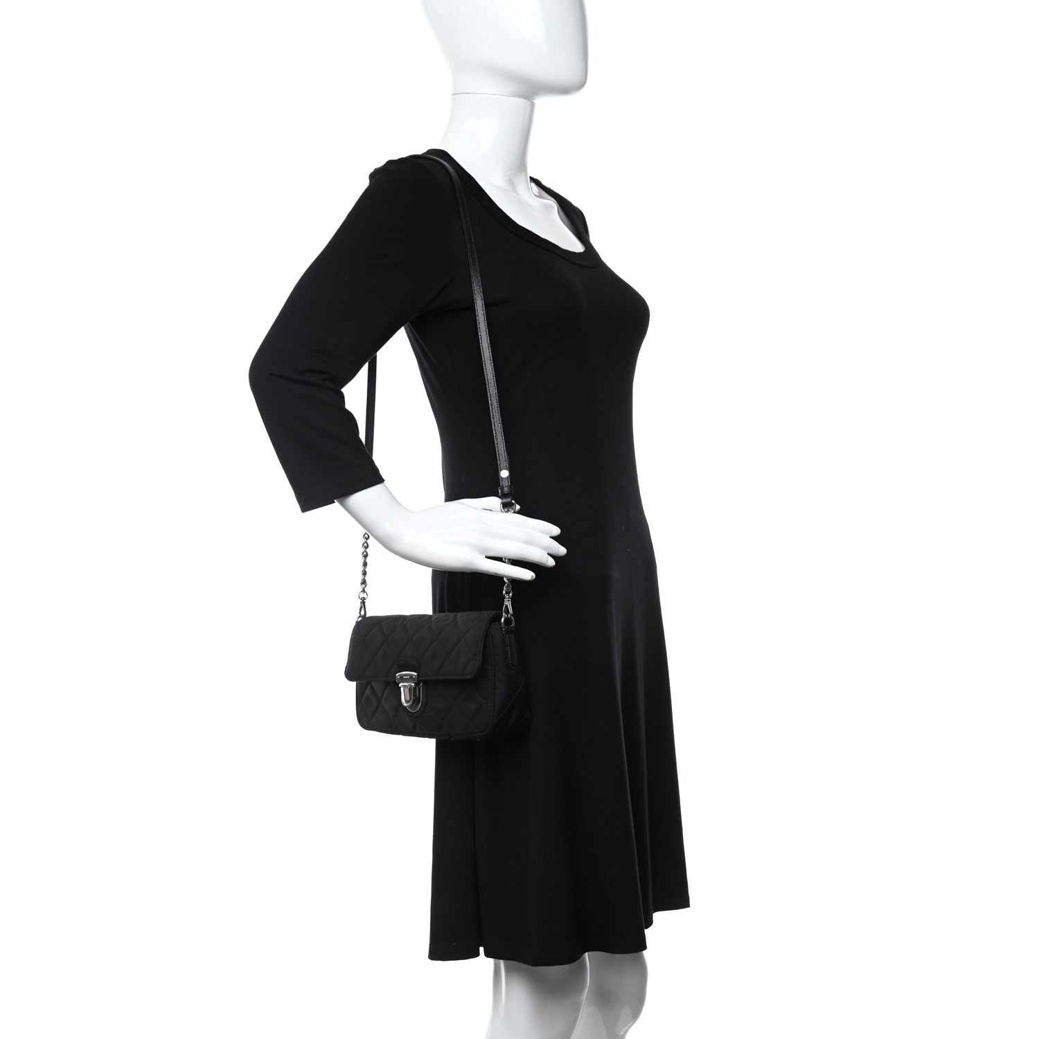 Prada Nylon Tessuto Impuntu Quilted Flap Black 2 of 11