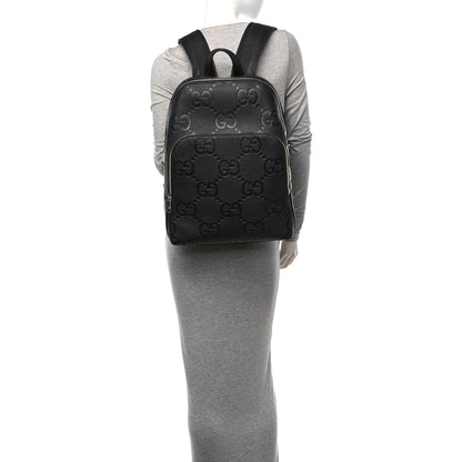 Gucci Calfskin Jumbo GG Embossed Large Backpack Black 2 of 10