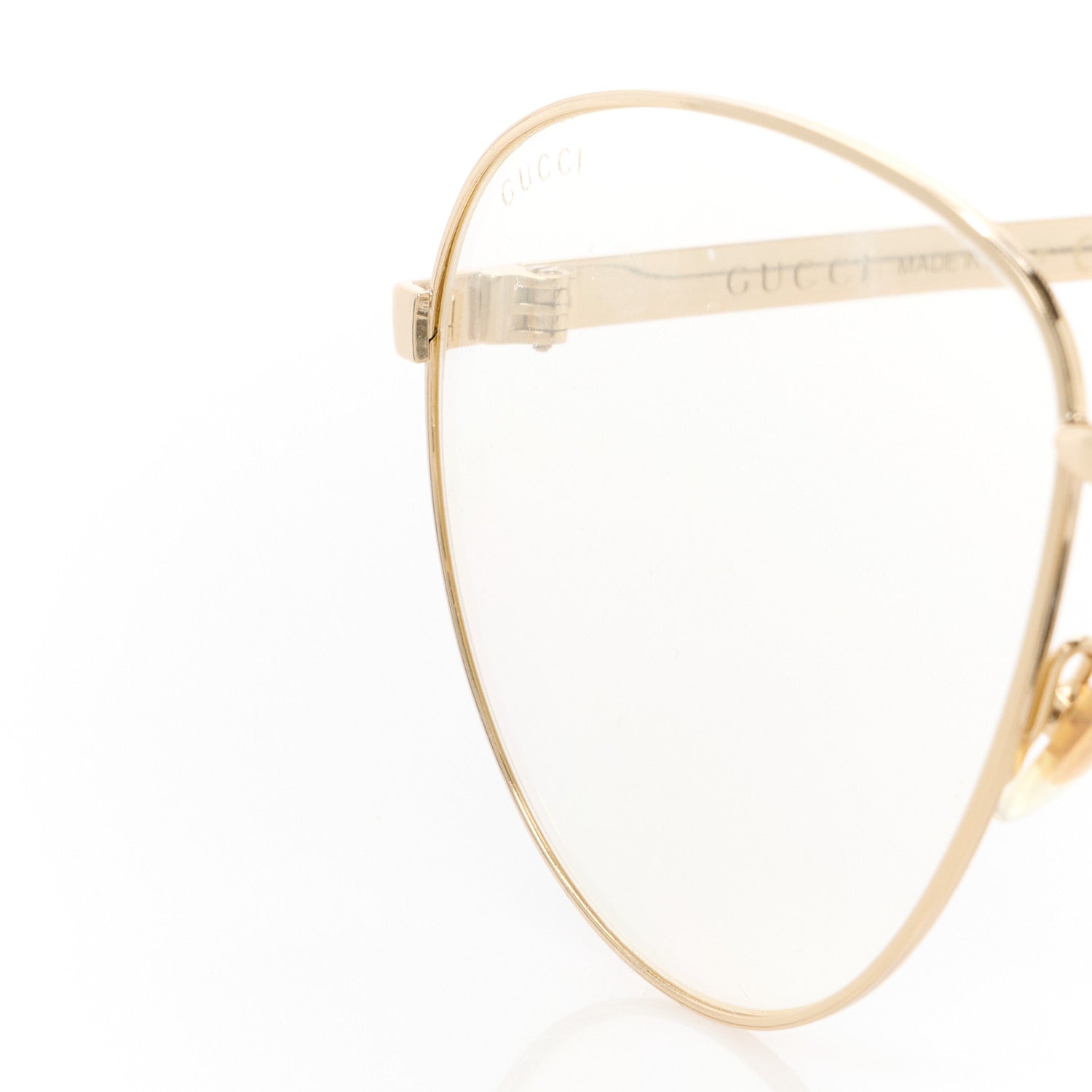 Gucci Aviator Eyeglasses GG0138S Gold Black 8 of 9