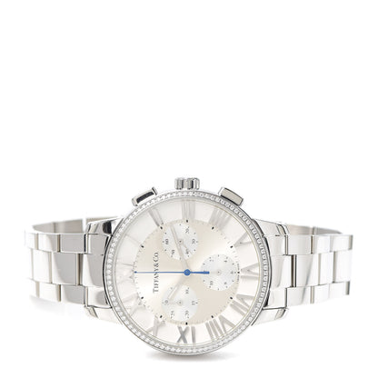 Tiffany Stainless Steel Diamond Bezel 36mm Atlas Dome Chronograph Quartz Watch 2 of 6