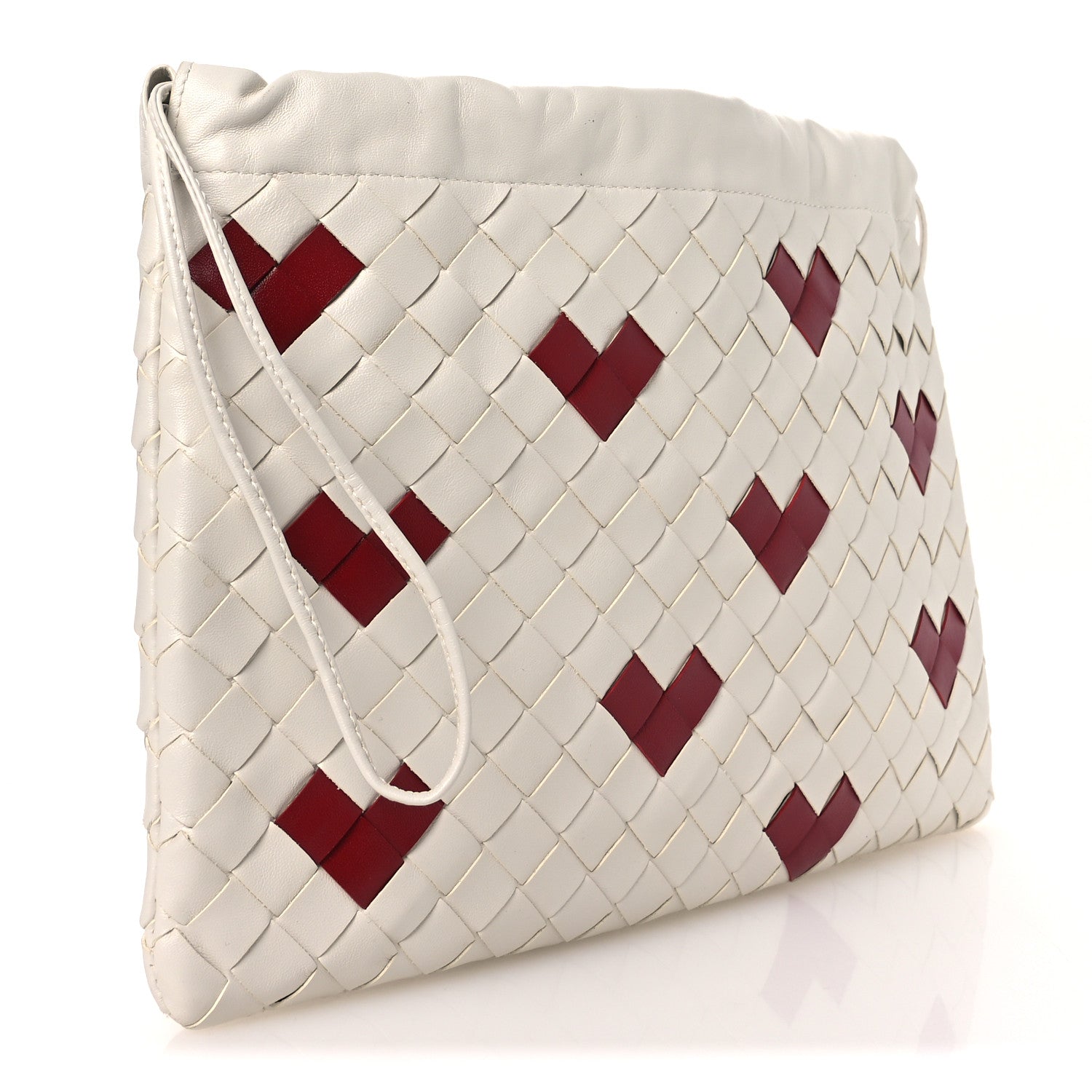 Bottega Veneta Nappa Intrecciato Heart Medium Dustbag White Dark Red 3 of 11