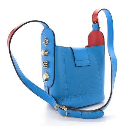 Christian Louboutin Grained Calfskin Mini Carasky Bucket Bag Blue 3 of 9