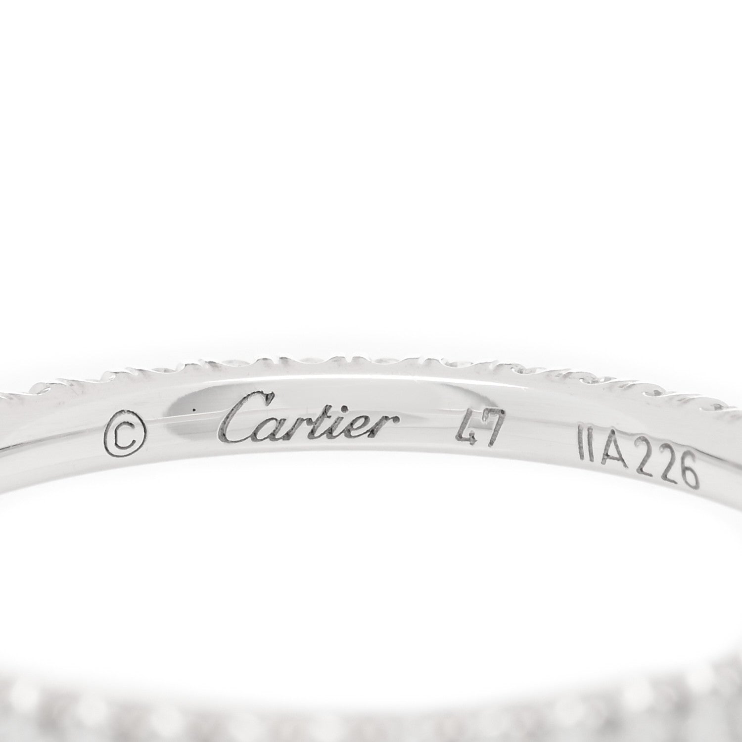 Cartier 18K White Gold Diamond 1.5mm Etincelle de Cartier Wedding Band Ring 47 4 4 of 5