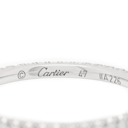Cartier 18K White Gold Diamond 1.5mm Etincelle de Cartier Wedding Band Ring 47 4 4 of 5