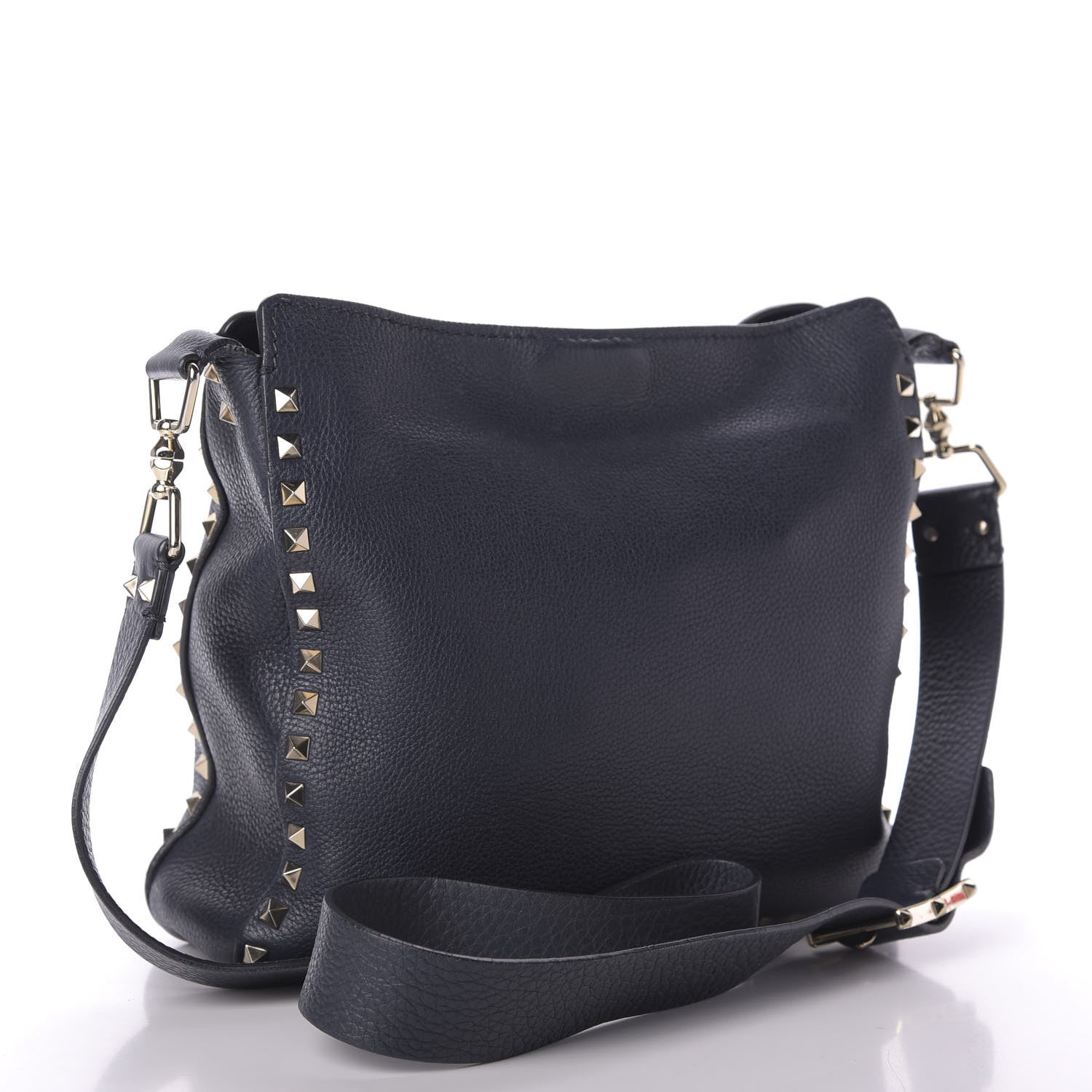 Valentino Garavani Pebbled Calfskin Small Rockstud Flip-Lock Messenger Bag Marine 3 of 10