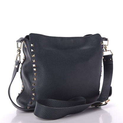 Valentino Garavani Pebbled Calfskin Small Rockstud Flip-Lock Messenger Bag Marine 3 of 10
