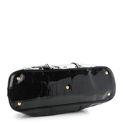 Saint Laurent Crocodile Embossed Patent Large Muse Black 3 of 16