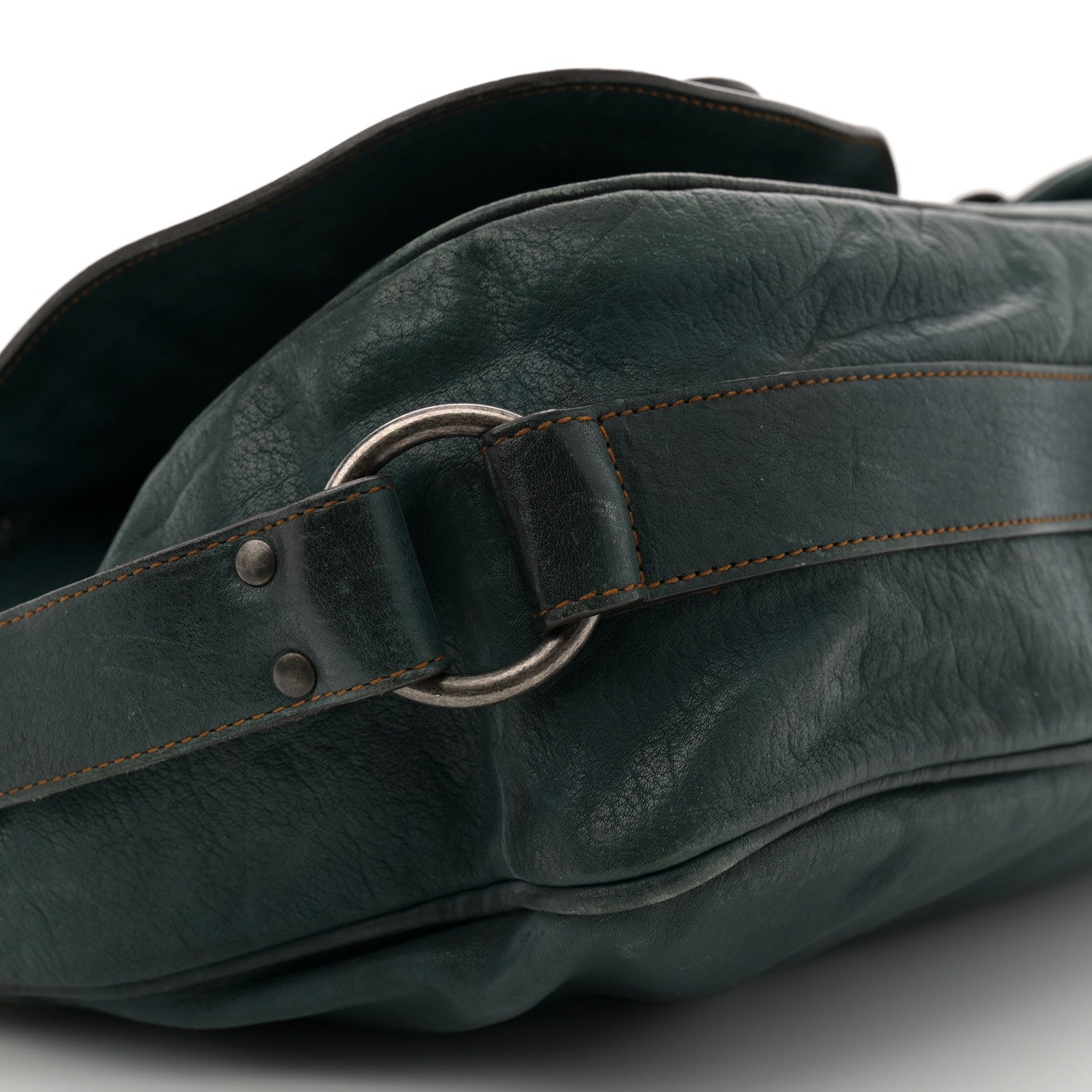 Christian Dior Calfskin Large Gaucho Double Saddle Bag Dark Blue 9 of 14