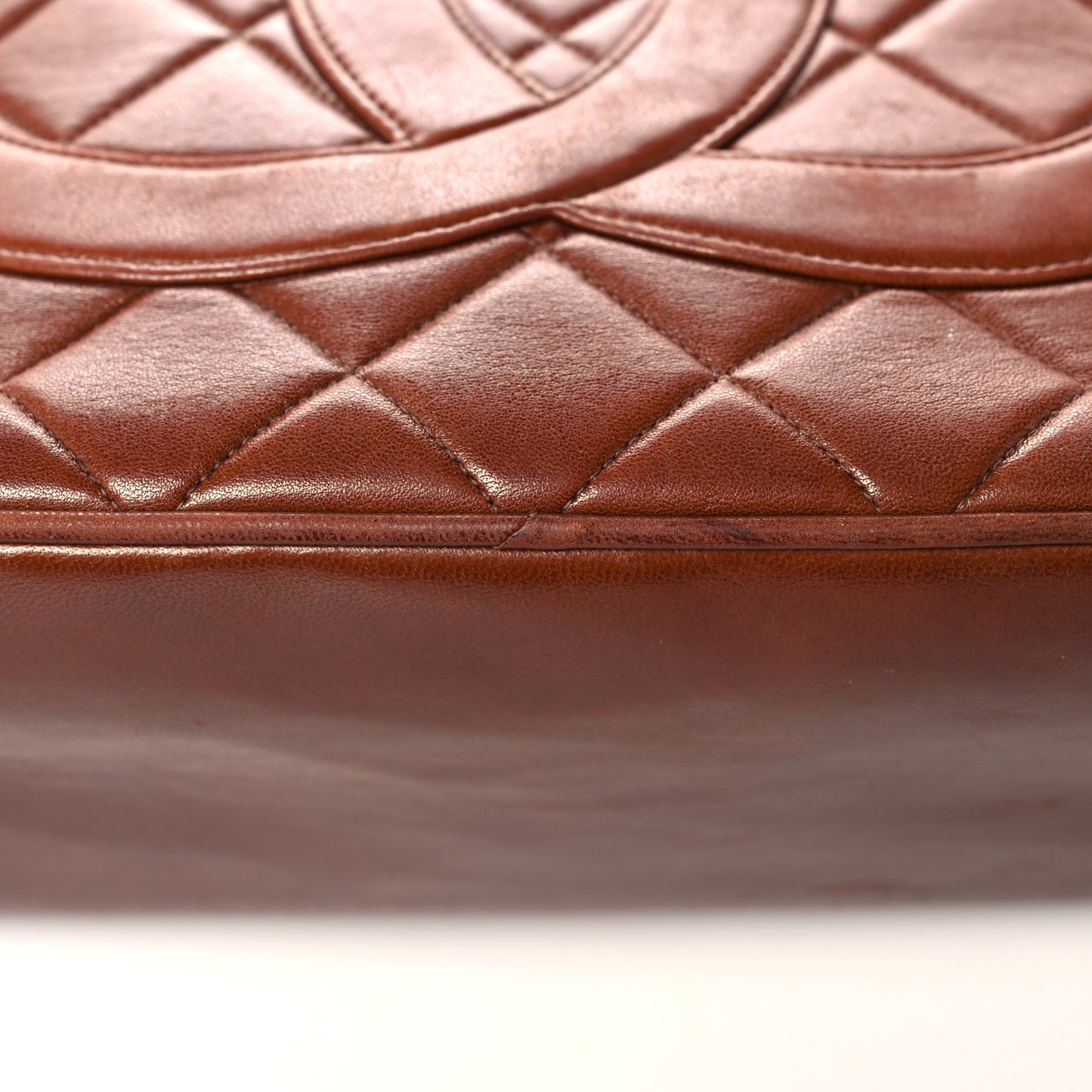 Lambskin Quilted Medallion Tote Brown